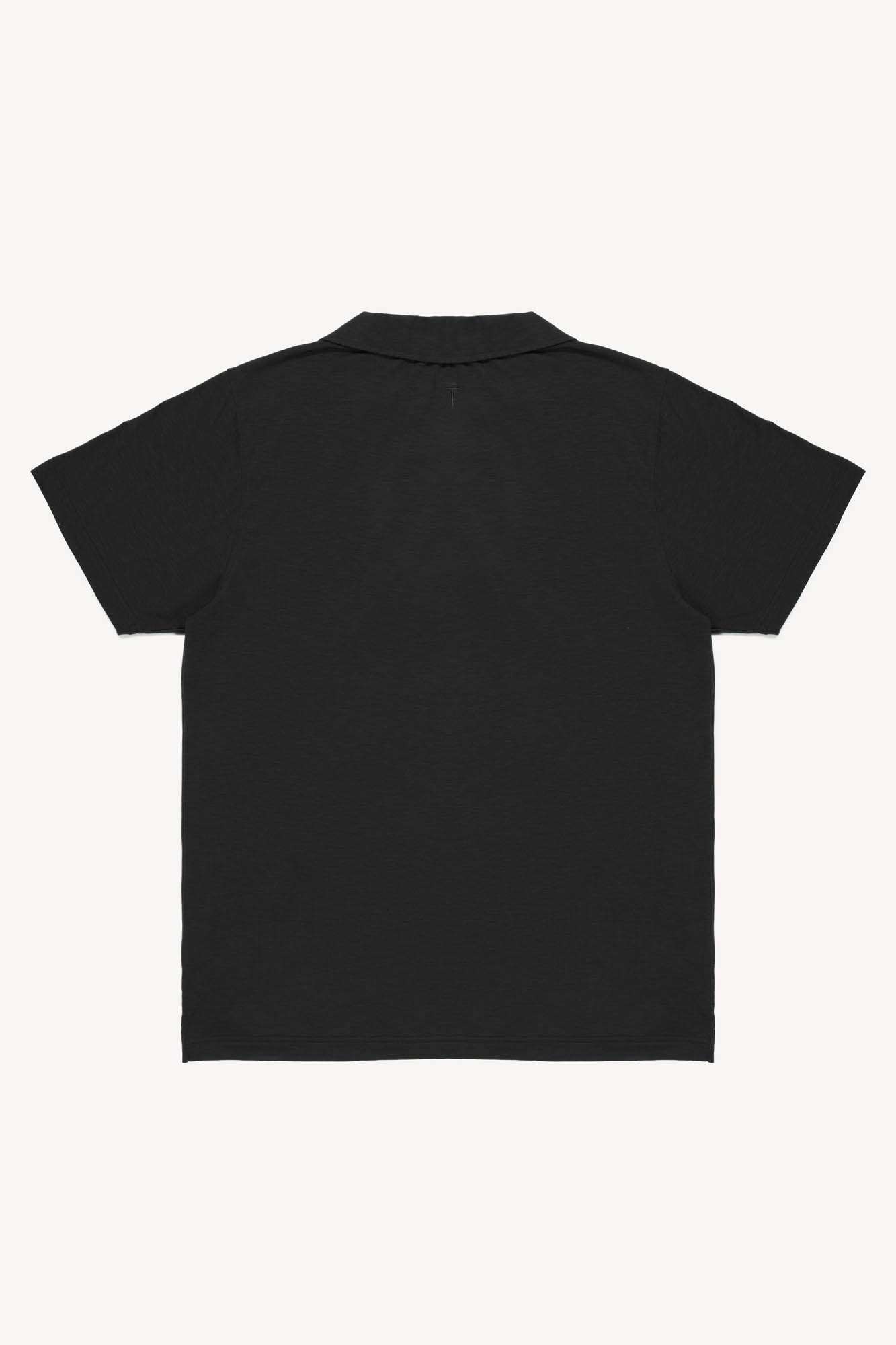 Black polo shirt on a white background