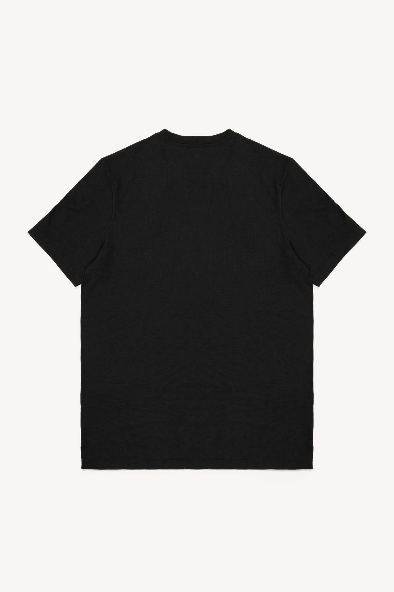 Black t-shirt on a white background