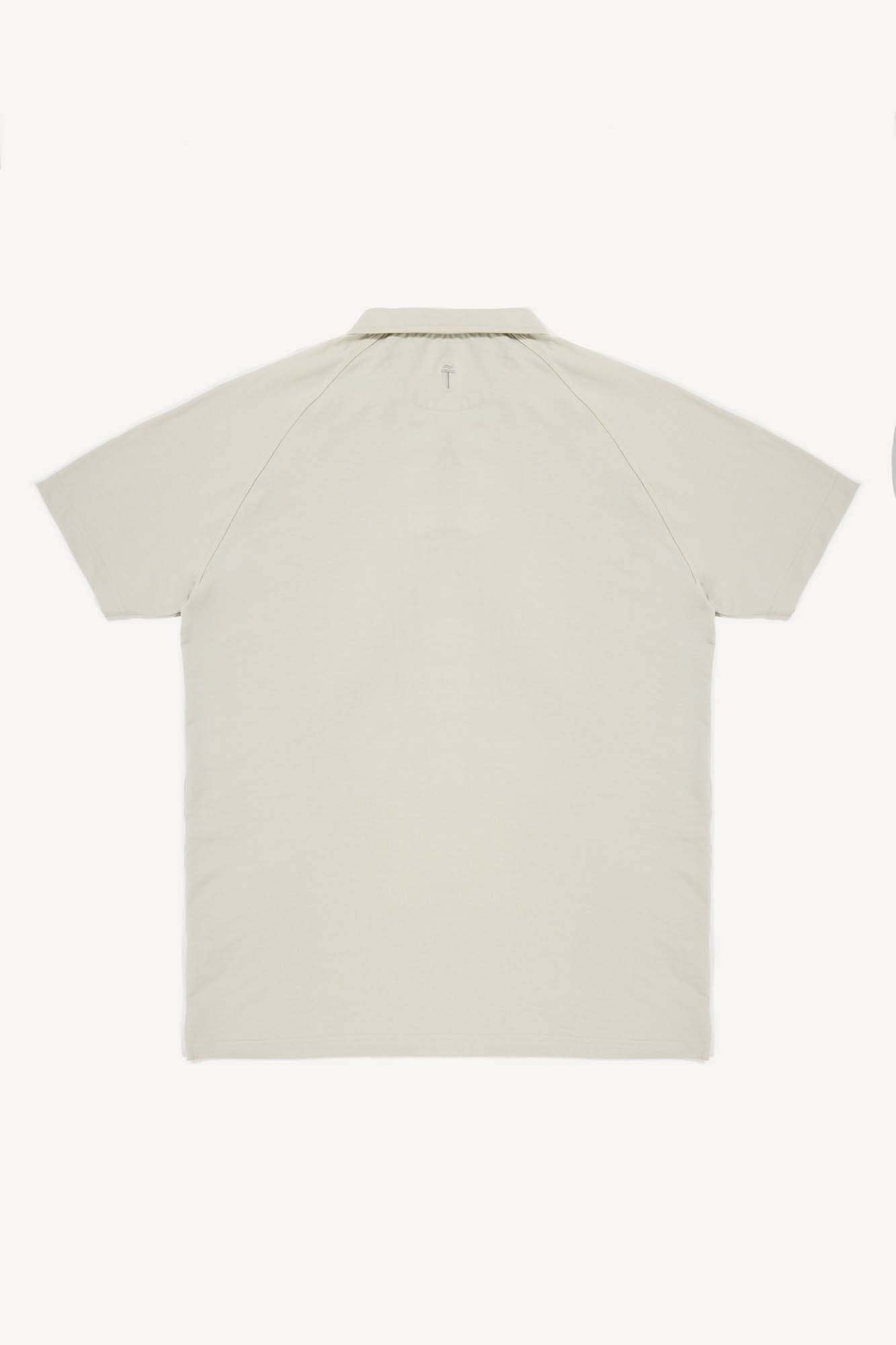 Beige short-sleeve cotton polo on a white background
