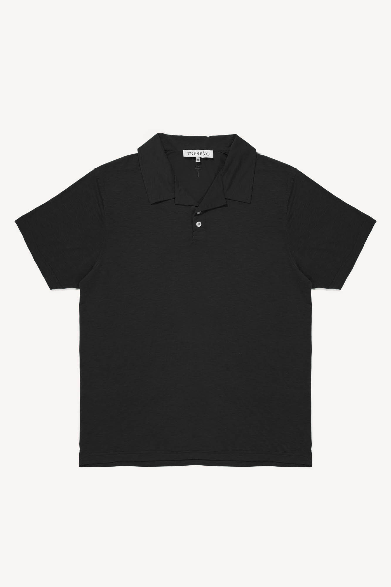 Black polo shirt on a white background