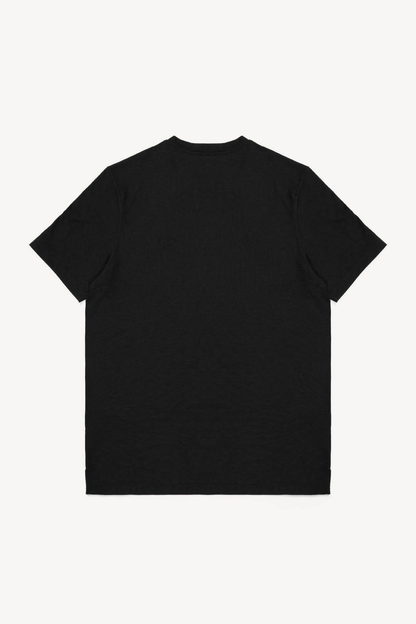 Black t-shirt on a white background
