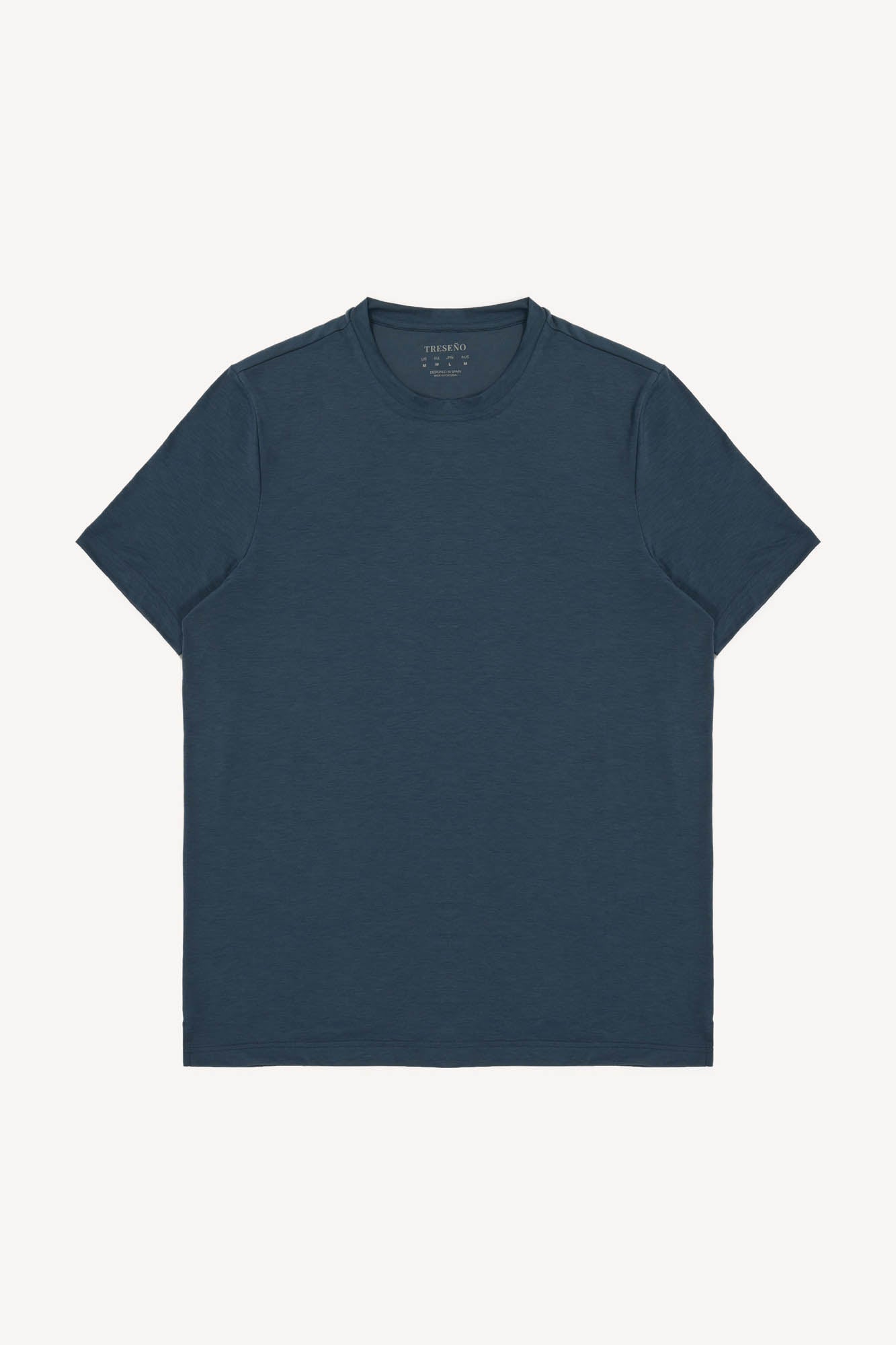 Blue grey cashmere t-shirt on a white background
