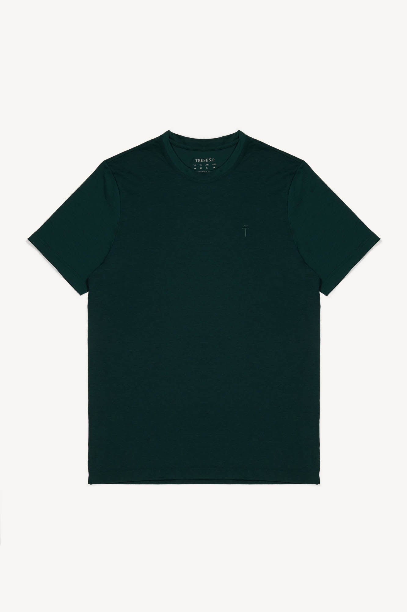 Dark green cashmere t-shirt on a white background