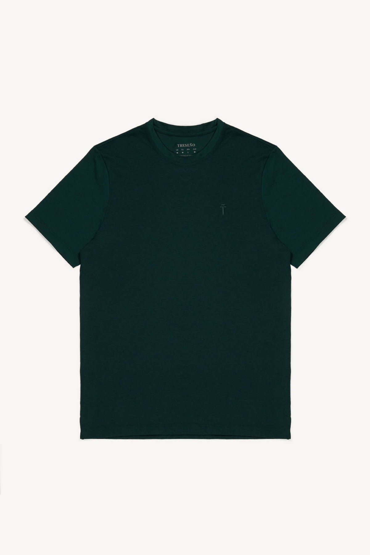 Dark green cashmere t-shirt on a white background