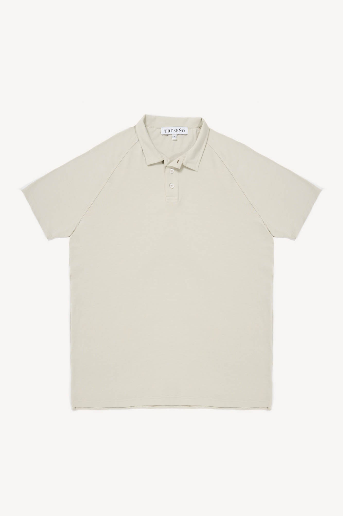 Beige polo shirt on a white background
