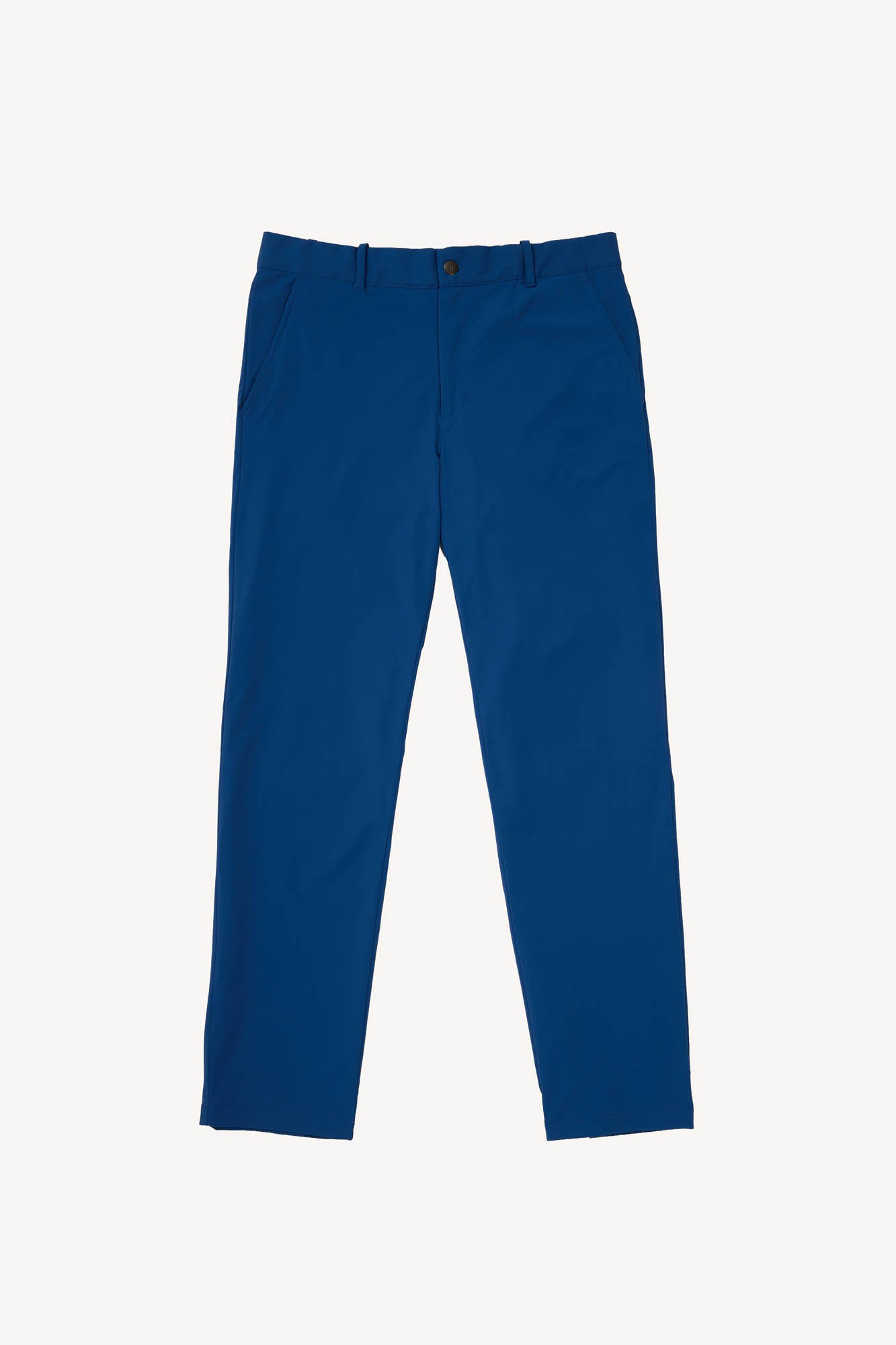 Blue golf trousers on a white background